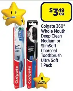 Star Discount Chemist Colgate 360° Whole Mouth Deep Clean Medium or SlimSoft Charcoal offer