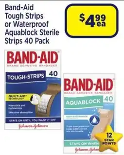 Star Discount Chemist Band-Aid Tough Strips or Waterproof Aquablock Sterile Strips 40 Pack offer