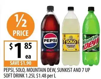 Supabarn Pepsi solo mountain dew sunkist and 7 up soft drink offer