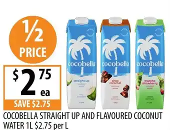 Supabarn Cocobella straight up and flavoured coconut water offer