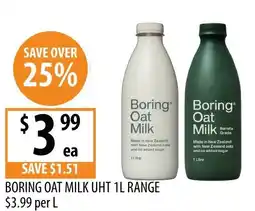 Supabarn Boring oat milk uht range offer
