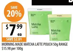 Supabarn Morning made matcha latte pouch range offer