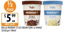 Supabarn Bulla murray st ice cream tubs range offer