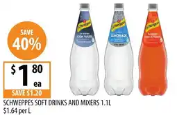 Supabarn Schweppes soft drinks and mixers offer