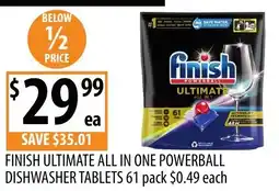 Supabarn Finish ultimate all in one powerball dishwasher tablets offer