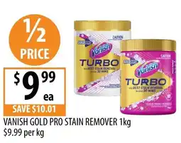 Supabarn Vanish gold pro stain remover offer