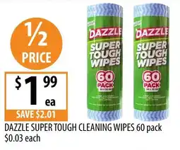 Supabarn Dazzle super tough cleaning wipes offer