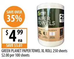 Supabarn Green planet paper towel xl roll 250 sheets offer