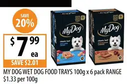 Supabarn My dog wet dog food trays range offer