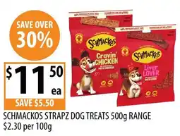 Supabarn Schmackos strapz dog treats range offer