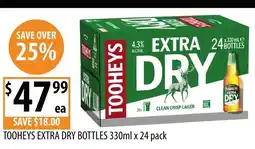 Supabarn Tooheys extra dry bottles offer