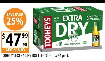 Supabarn Tooheys extra dry bottles offer