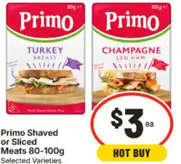 IGA Primo Shaved or Sliced Meats 80-100g offer