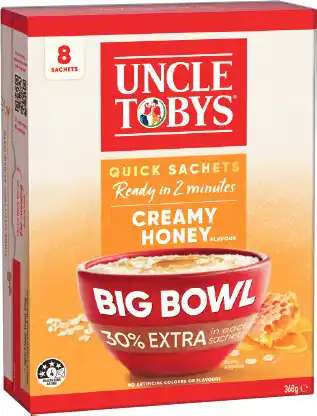 IGA Uncle Tobys Big Bowl Oats Quick Sachets Selected Varieties offer
