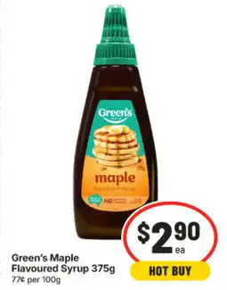 IGA Green's Maple Flavoured Syrup offer