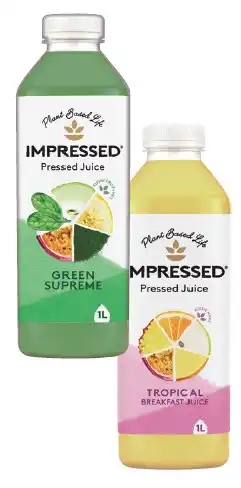 IGA Impressed Pressed Juice Tropical, Green Supreme or Berry Bliss 1 Litre offer