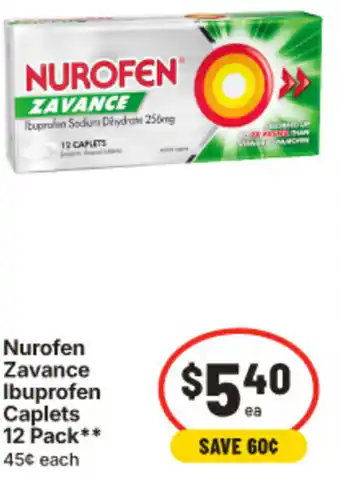 IGA Nurofen Zavance Ibuprofen Caplets offer