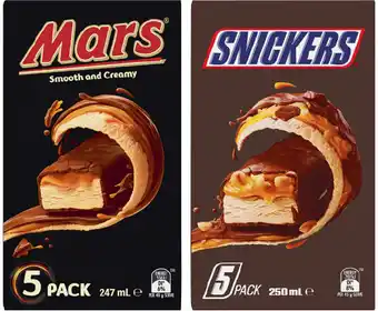 IGA Mars or Snickers Frozen Dessert Bars 5 Pack offer