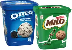 IGA Nestlé Milo or Oreo Ice Cream 1.2 Litre offer