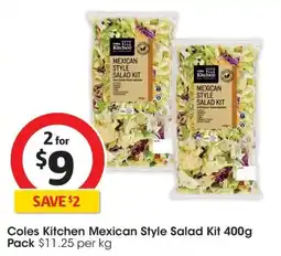 Coles Coles Kitchen Mexican Style Salad Kit Pack offer