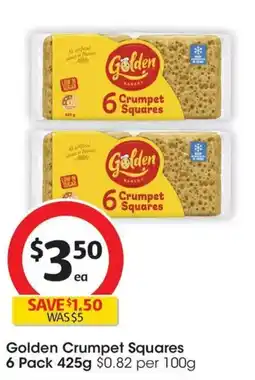 Coles Golden Crumpet Squares offer