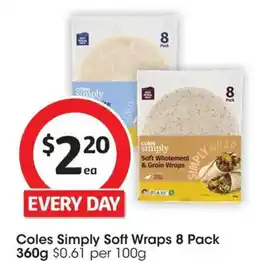 Coles Coles Simply Soft Wraps offer