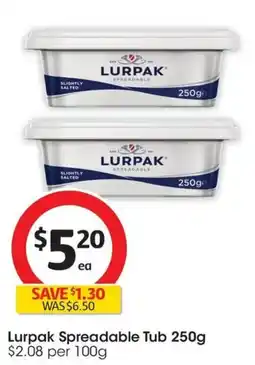Coles Lurpak Spreadable Tub offer