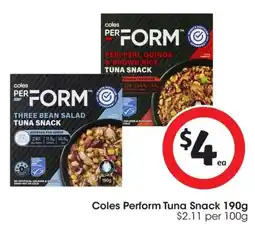 Coles Coles Perform Tuna Snack offer