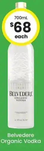 The Bottle O Belvedere Organic Vodka offer
