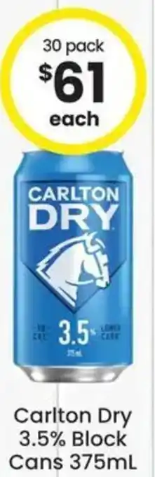 The Bottle O Carlton Dry 3.5% Block Cans offer