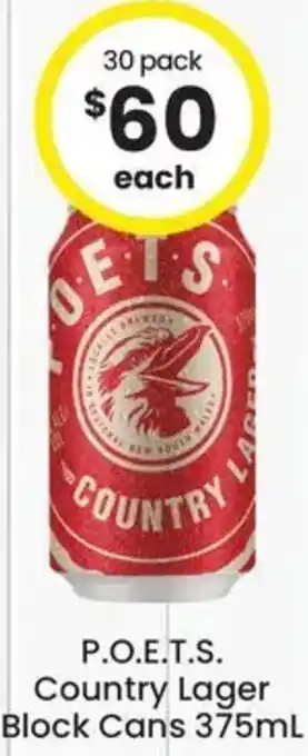 The Bottle O P.O.E.T.S. Country Lager Block Cans offer