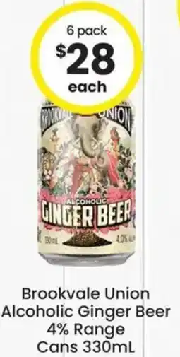 The Bottle O Brookvale Union Alcoholic Ginger Beer 4% Range Cans offer
