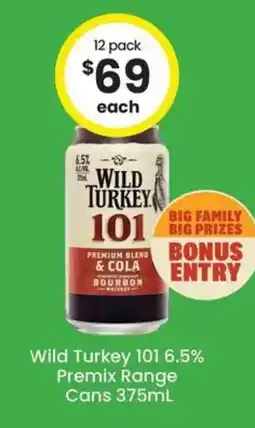 The Bottle O Wild Turkey 101 6.5% Premix Range Cans offer