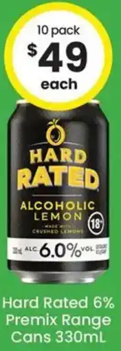The Bottle O Hard Rated 6% Premix Range Cans offer