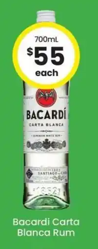 The Bottle O Bacardi Carta Blanca Rum offer