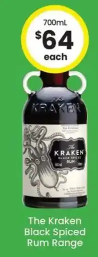 The Bottle O The Kraken Black Spiced Rum Range offer