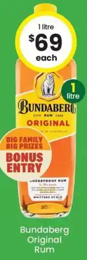 The Bottle O Bundaberg Original Rum offer