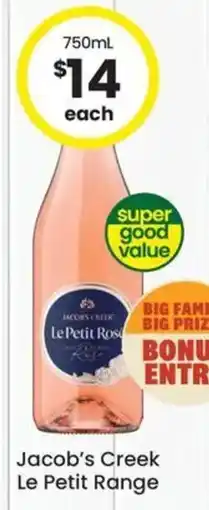 The Bottle O Jacobs Creek Le Petit Range offer