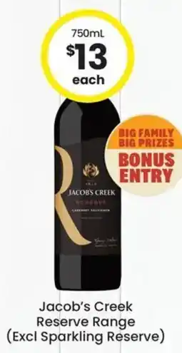The Bottle O Jacobs Creek Reserve Range Excl Sparkling Reserve offer