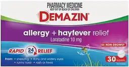 Pharmacy Best Buys Demazin Allergy + Hayfever Relief Non-Drowsy 30 Tablets offer