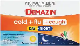 Pharmacy Best Buys Demazin Cold + Flu + Cough Day + Night 48 Capsules offer