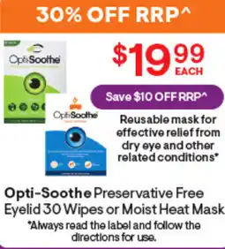 Discount Drug Stores Opti Soothe Reusable Moist Heat Eye Mask offer