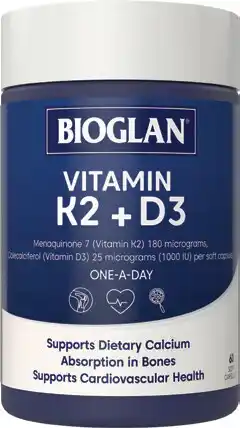 Discount Drug Stores Bioglan Vitamin K2 + D3 60 Capsules offer