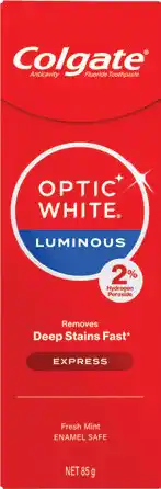 Discount Drug Stores Colgate Optic White Luminous Express Teeth Whitening Toothpaste offer