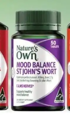 Star Discount Chemist Nature's Own Mood Balance St Johns Wort 50 Tablets offer