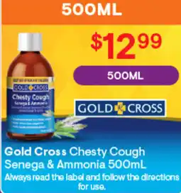 Discount Drug Stores GOLD CROSS Chesty Cough Senega & Ammonia offer