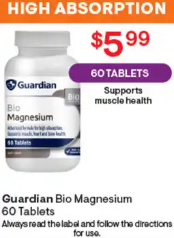 Discount Drug Stores Guardian Bio Magnesium 60 Tablets offer
