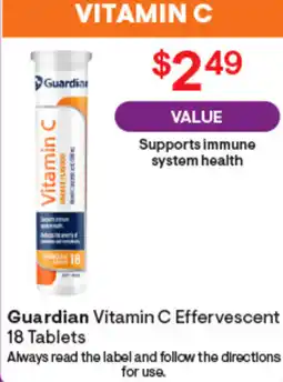 Discount Drug Stores Guardian Vitamin C Effervescent 18 Tablets offer