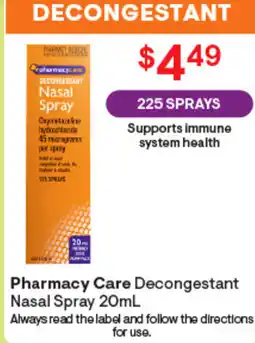 Discount Drug Stores Pharmacy Care Decongestant Nasal Spray offer