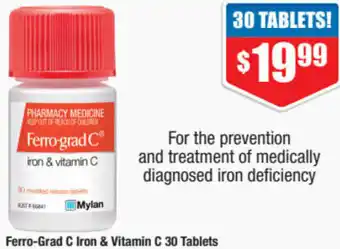 ePharmacy Ferro-Grad C Iron & Vitamin C 30 Tablets offer